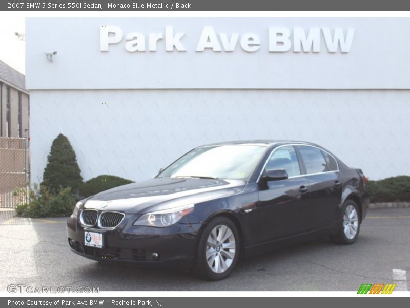 Monaco Blue Metallic / Black 2007 BMW 5 Series 550i Sedan