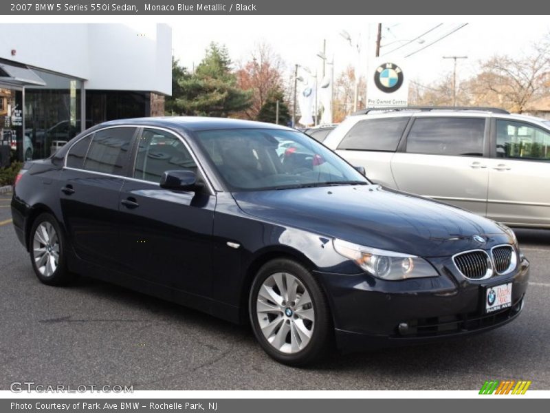 Monaco Blue Metallic / Black 2007 BMW 5 Series 550i Sedan