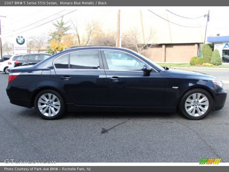 Monaco Blue Metallic / Black 2007 BMW 5 Series 550i Sedan