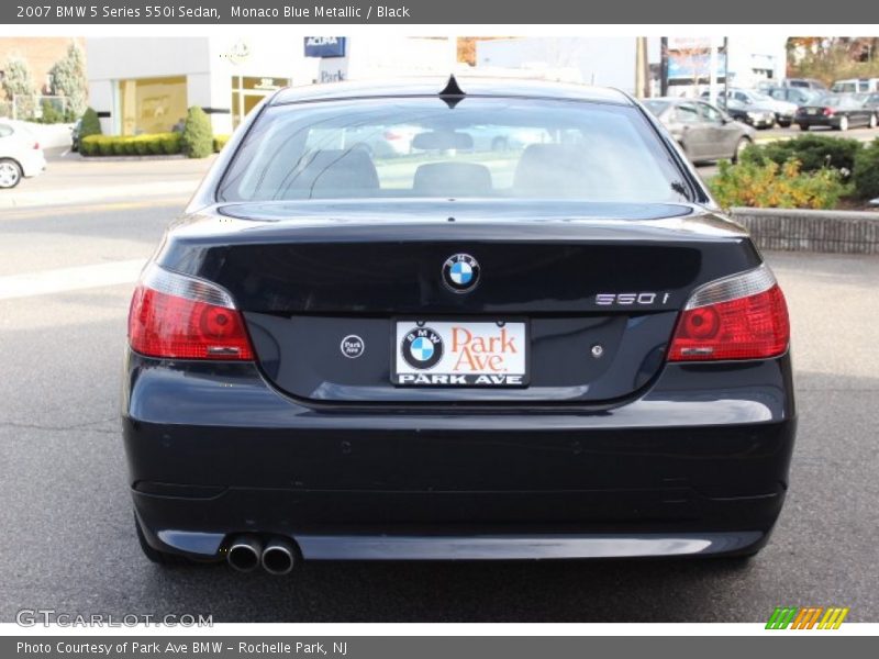 Monaco Blue Metallic / Black 2007 BMW 5 Series 550i Sedan