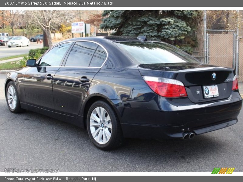 Monaco Blue Metallic / Black 2007 BMW 5 Series 550i Sedan