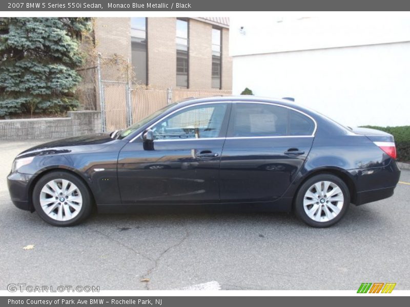 Monaco Blue Metallic / Black 2007 BMW 5 Series 550i Sedan