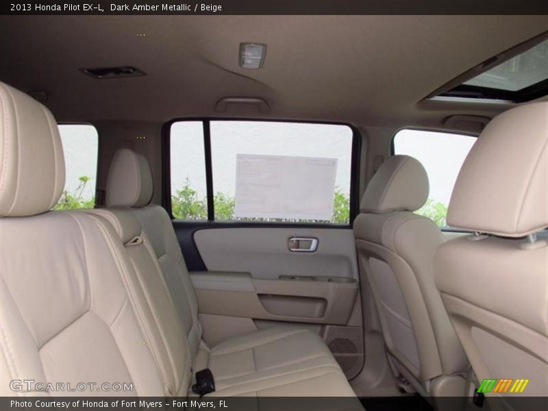 Dark Amber Metallic / Beige 2013 Honda Pilot EX-L