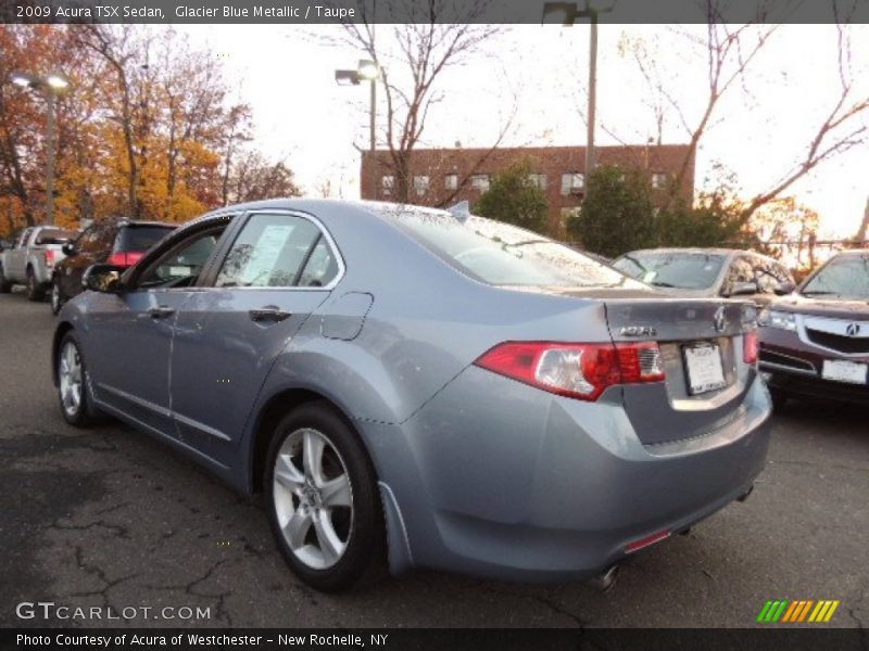 Glacier Blue Metallic / Taupe 2009 Acura TSX Sedan