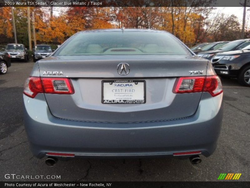 Glacier Blue Metallic / Taupe 2009 Acura TSX Sedan