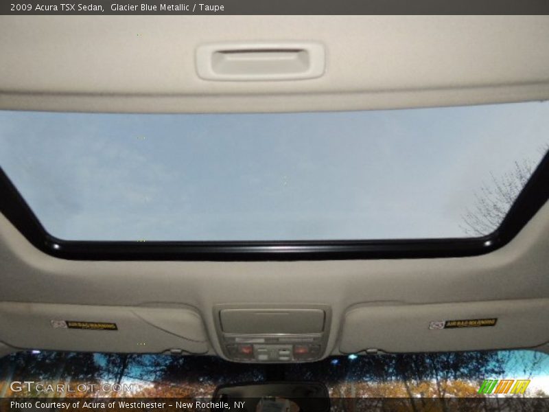 Glacier Blue Metallic / Taupe 2009 Acura TSX Sedan