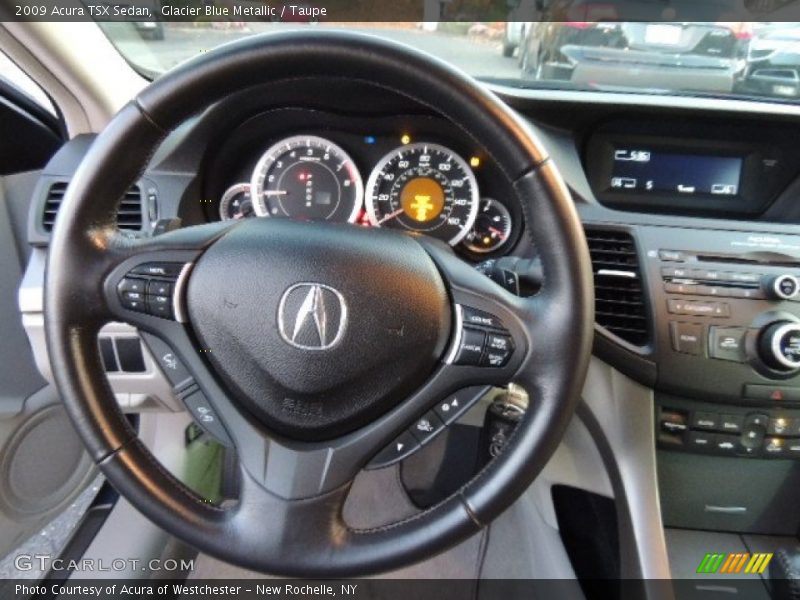 Glacier Blue Metallic / Taupe 2009 Acura TSX Sedan