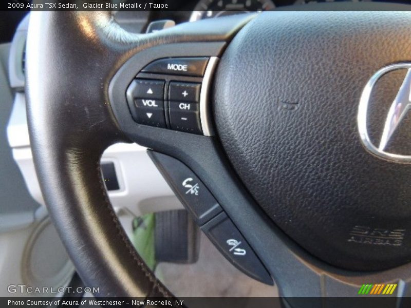 Glacier Blue Metallic / Taupe 2009 Acura TSX Sedan