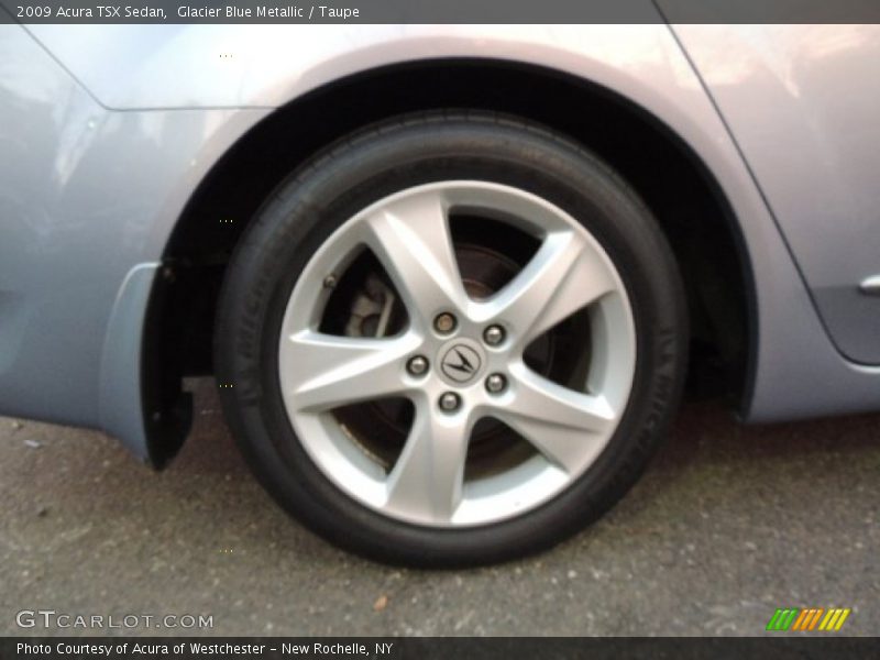 Glacier Blue Metallic / Taupe 2009 Acura TSX Sedan
