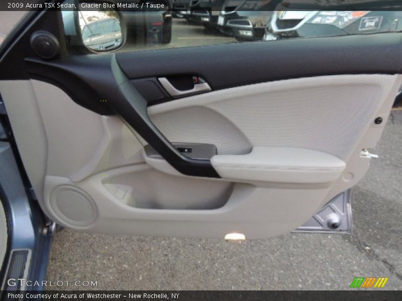 Glacier Blue Metallic / Taupe 2009 Acura TSX Sedan