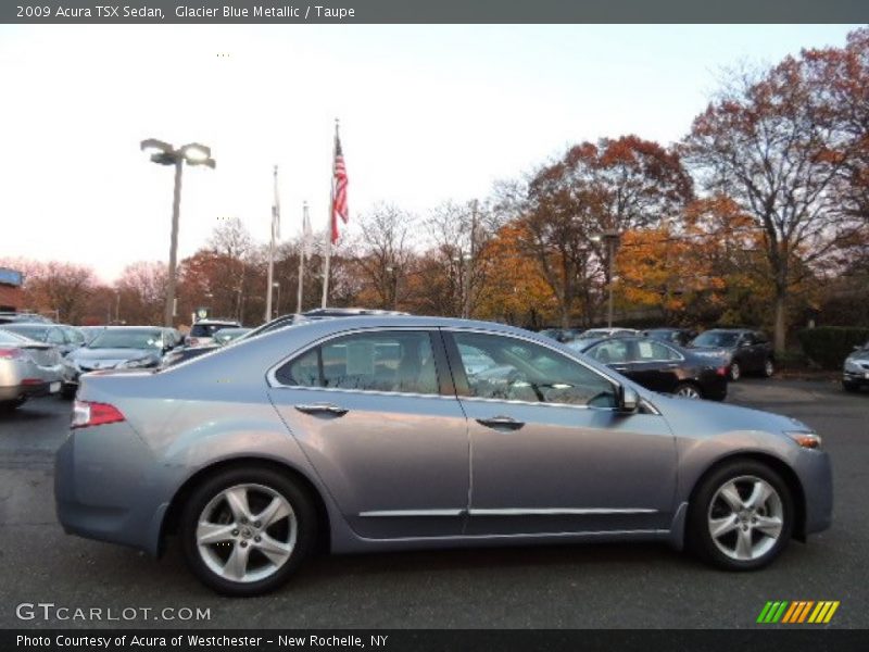 Glacier Blue Metallic / Taupe 2009 Acura TSX Sedan