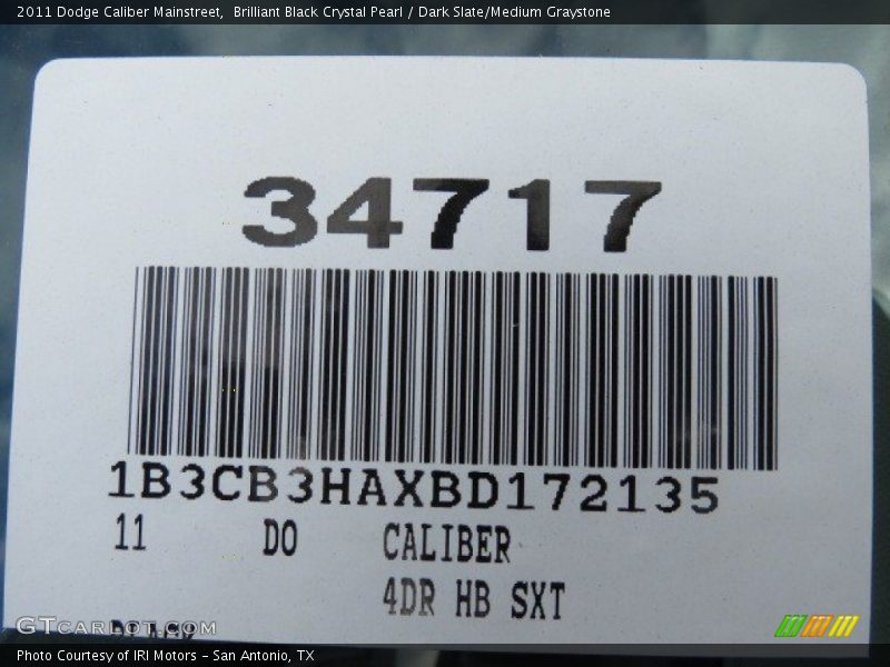 Brilliant Black Crystal Pearl / Dark Slate/Medium Graystone 2011 Dodge Caliber Mainstreet