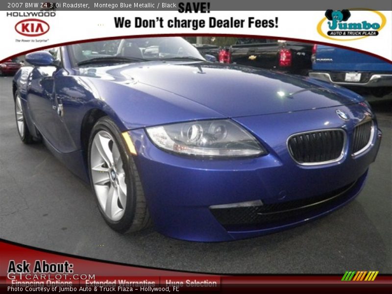 Montego Blue Metallic / Black 2007 BMW Z4 3.0i Roadster