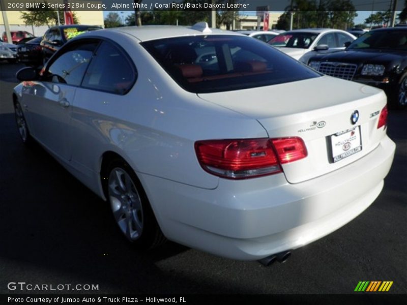 Alpine White / Coral Red/Black Dakota Leather 2009 BMW 3 Series 328xi Coupe