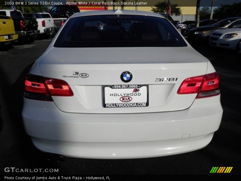 Alpine White / Coral Red/Black Dakota Leather 2009 BMW 3 Series 328xi Coupe