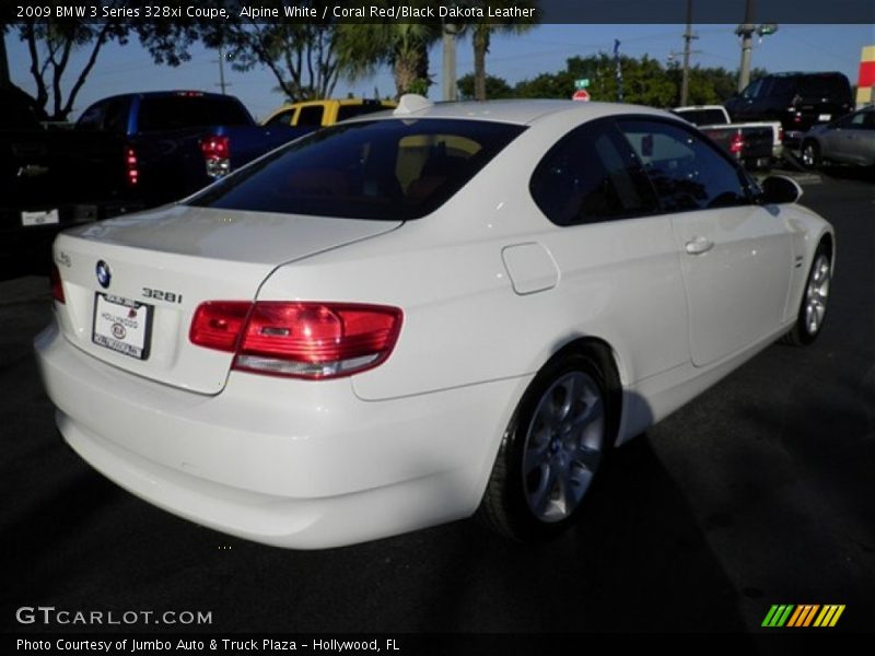 Alpine White / Coral Red/Black Dakota Leather 2009 BMW 3 Series 328xi Coupe
