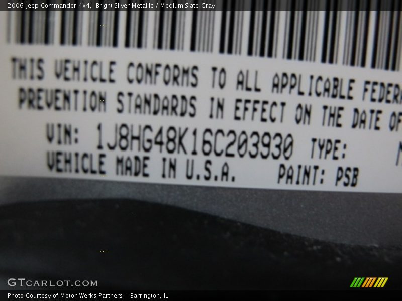 Bright Silver Metallic / Medium Slate Gray 2006 Jeep Commander 4x4