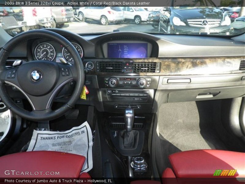 Alpine White / Coral Red/Black Dakota Leather 2009 BMW 3 Series 328xi Coupe