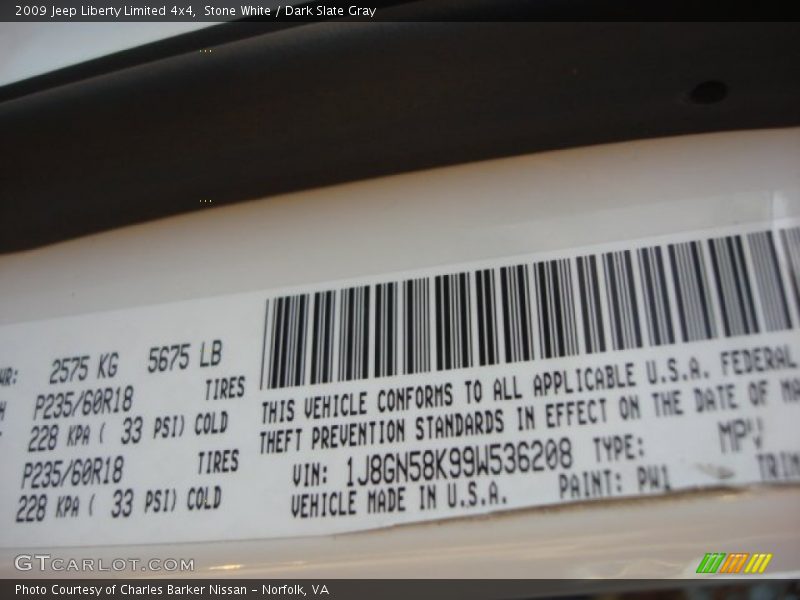 Stone White / Dark Slate Gray 2009 Jeep Liberty Limited 4x4