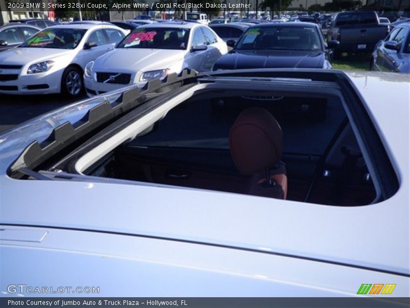 Alpine White / Coral Red/Black Dakota Leather 2009 BMW 3 Series 328xi Coupe