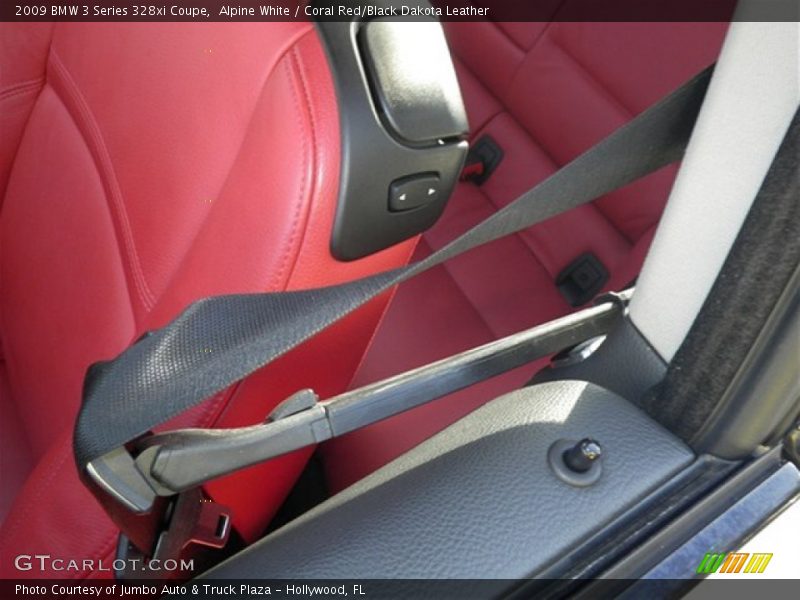 Alpine White / Coral Red/Black Dakota Leather 2009 BMW 3 Series 328xi Coupe