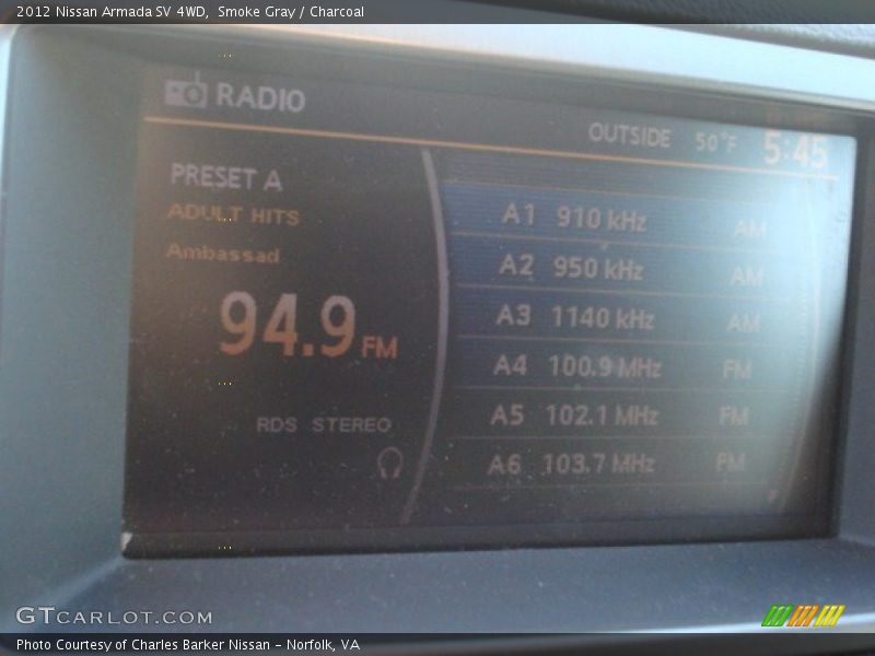 Smoke Gray / Charcoal 2012 Nissan Armada SV 4WD