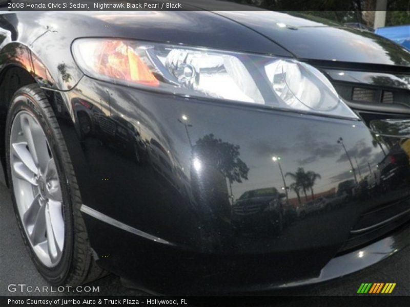Nighthawk Black Pearl / Black 2008 Honda Civic Si Sedan