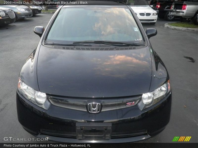 Nighthawk Black Pearl / Black 2008 Honda Civic Si Sedan