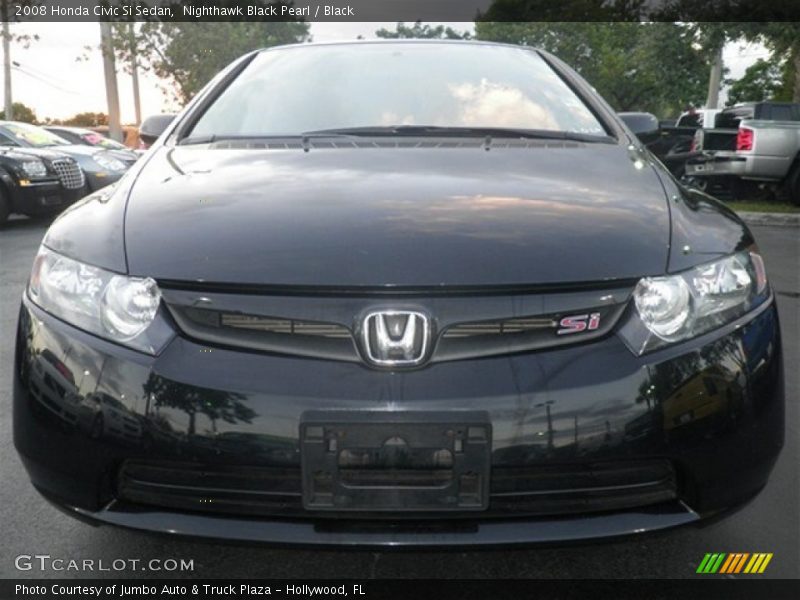 Nighthawk Black Pearl / Black 2008 Honda Civic Si Sedan