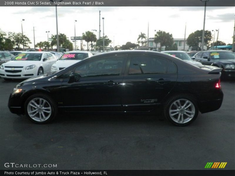 Nighthawk Black Pearl / Black 2008 Honda Civic Si Sedan
