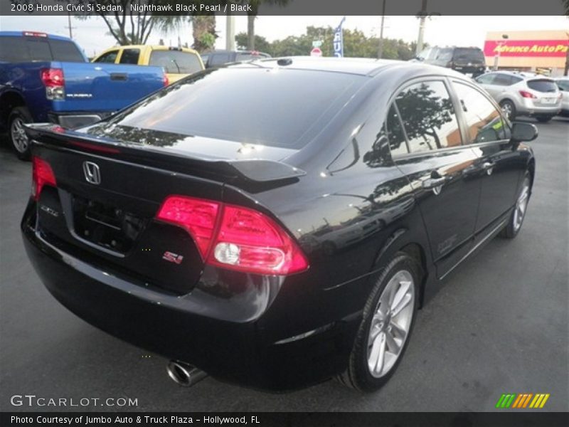 Nighthawk Black Pearl / Black 2008 Honda Civic Si Sedan