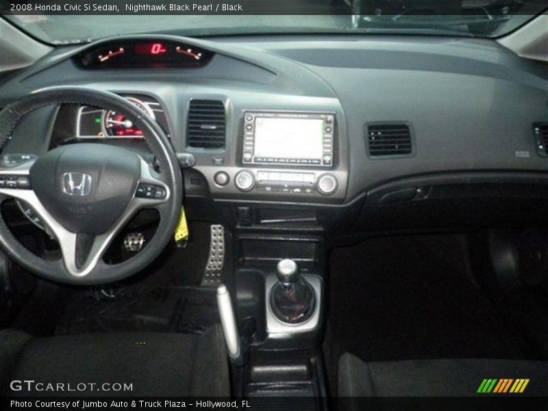 Nighthawk Black Pearl / Black 2008 Honda Civic Si Sedan