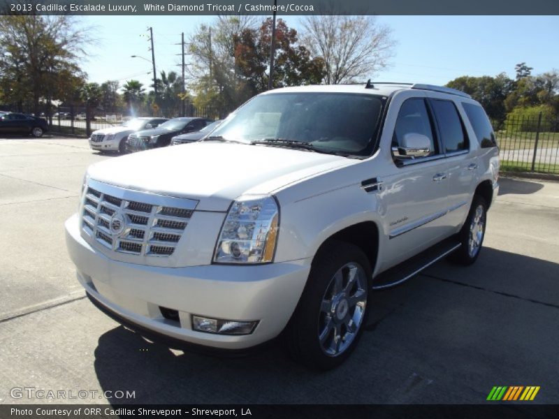 White Diamond Tricoat / Cashmere/Cocoa 2013 Cadillac Escalade Luxury