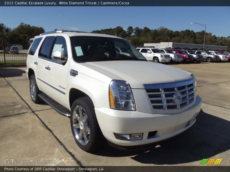 White Diamond Tricoat / Cashmere/Cocoa 2013 Cadillac Escalade Luxury