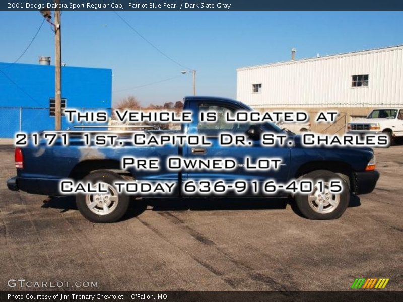 Patriot Blue Pearl / Dark Slate Gray 2001 Dodge Dakota Sport Regular Cab