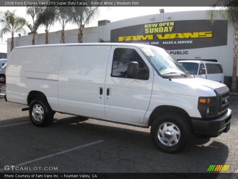 Oxford White / Medium Flint 2008 Ford E Series Van E350 Super Duty Cargo