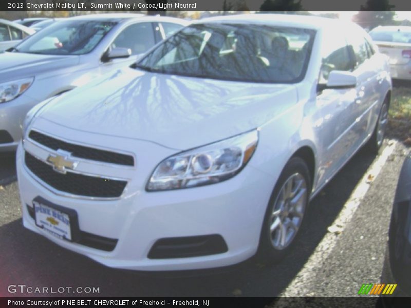 Summit White / Cocoa/Light Neutral 2013 Chevrolet Malibu LT
