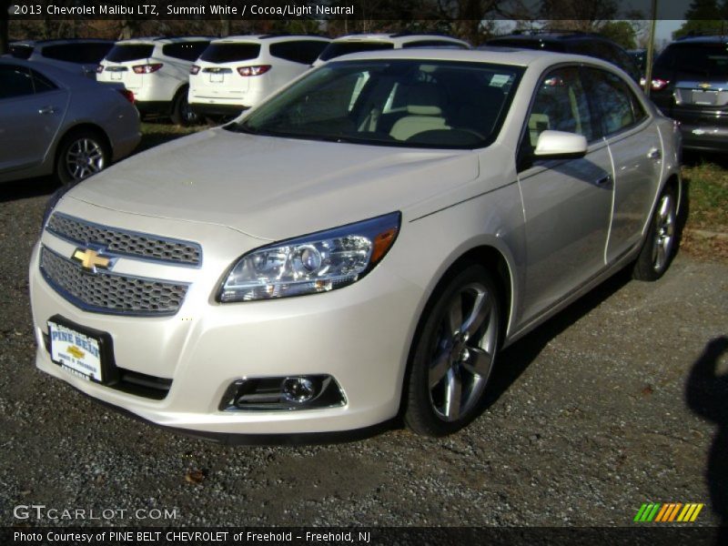 Summit White / Cocoa/Light Neutral 2013 Chevrolet Malibu LTZ