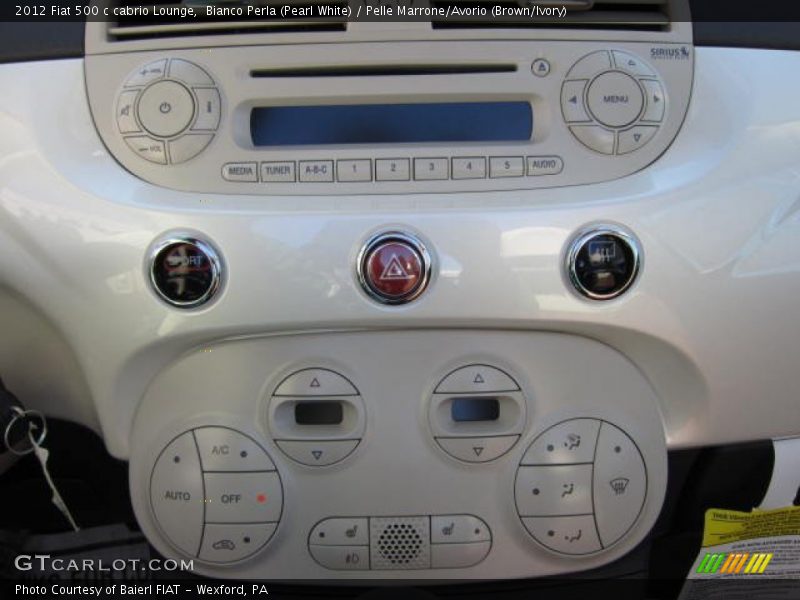Bianco Perla (Pearl White) / Pelle Marrone/Avorio (Brown/Ivory) 2012 Fiat 500 c cabrio Lounge