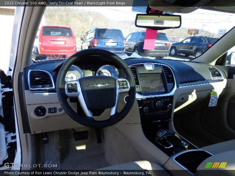 Ivory Tri-Coat Pearl / Black/Light Frost Beige 2013 Chrysler 300 AWD