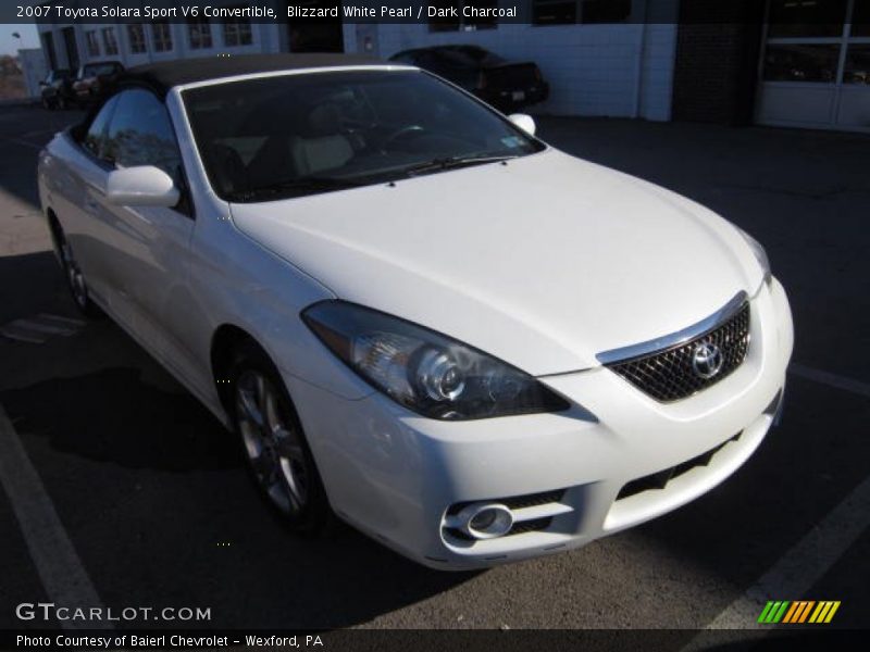 Blizzard White Pearl / Dark Charcoal 2007 Toyota Solara Sport V6 Convertible