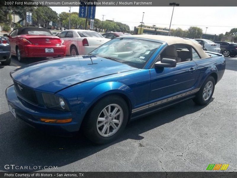 Vista Blue Metallic / Medium Parchment 2007 Ford Mustang V6 Premium Convertible