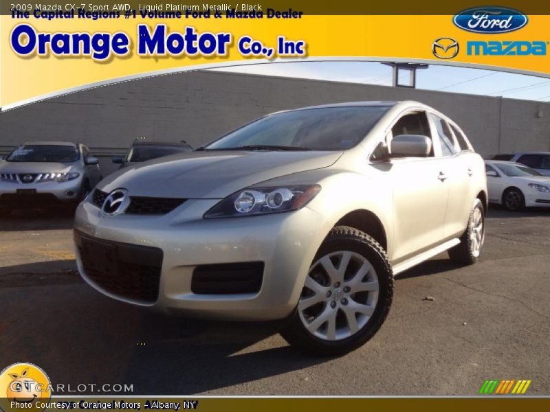 Liquid Platinum Metallic / Black 2009 Mazda CX-7 Sport AWD