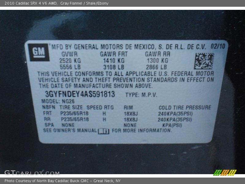 Gray Flannel / Shale/Ebony 2010 Cadillac SRX 4 V6 AWD
