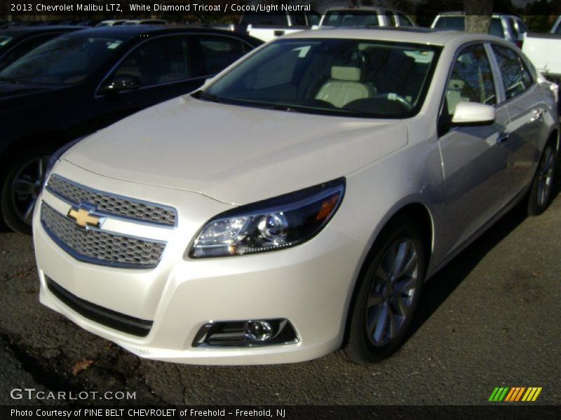 White Diamond Tricoat / Cocoa/Light Neutral 2013 Chevrolet Malibu LTZ