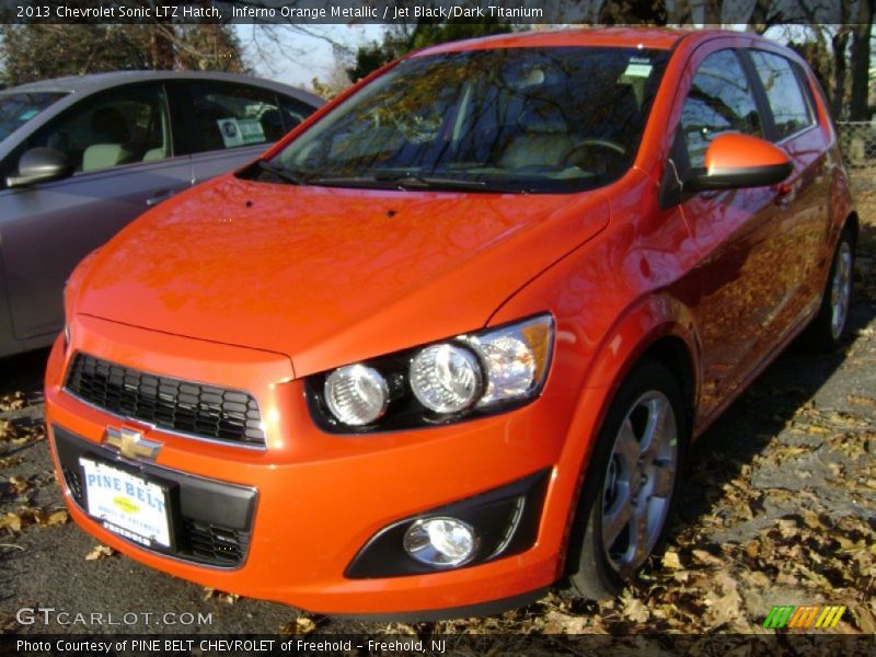 Inferno Orange Metallic / Jet Black/Dark Titanium 2013 Chevrolet Sonic LTZ Hatch