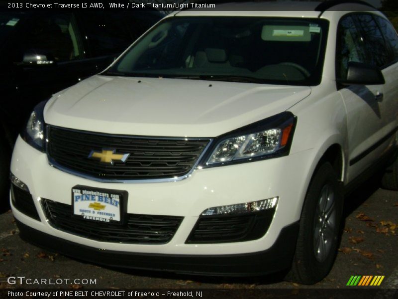 White / Dark Titanium/Light Titanium 2013 Chevrolet Traverse LS AWD