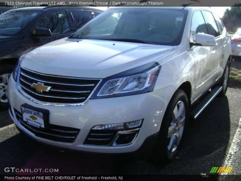 White Diamond Tricoat / Dark Titanium/Light Titanium 2013 Chevrolet Traverse LTZ AWD