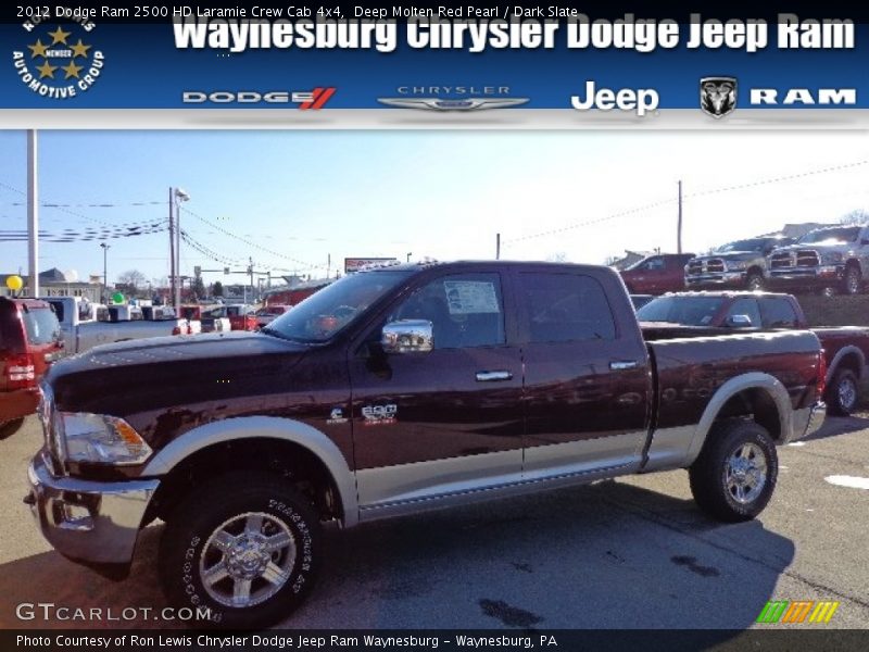 Deep Molten Red Pearl / Dark Slate 2012 Dodge Ram 2500 HD Laramie Crew Cab 4x4