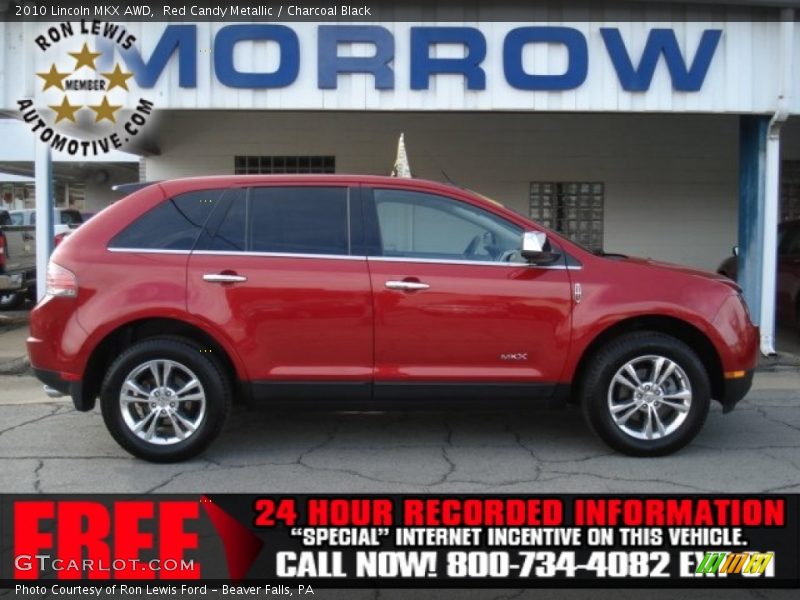 Red Candy Metallic / Charcoal Black 2010 Lincoln MKX AWD